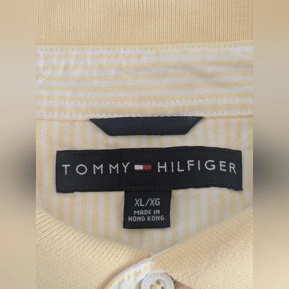 Tommy Hilfiger Mens XL Color Yellow Short Sleeve With Logo Polo Shirt - Picture 2 of 9